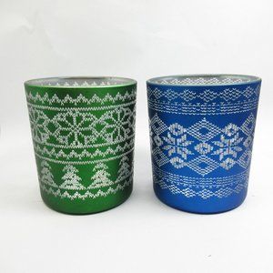 Holiday Sweater Look Votive candle holders
